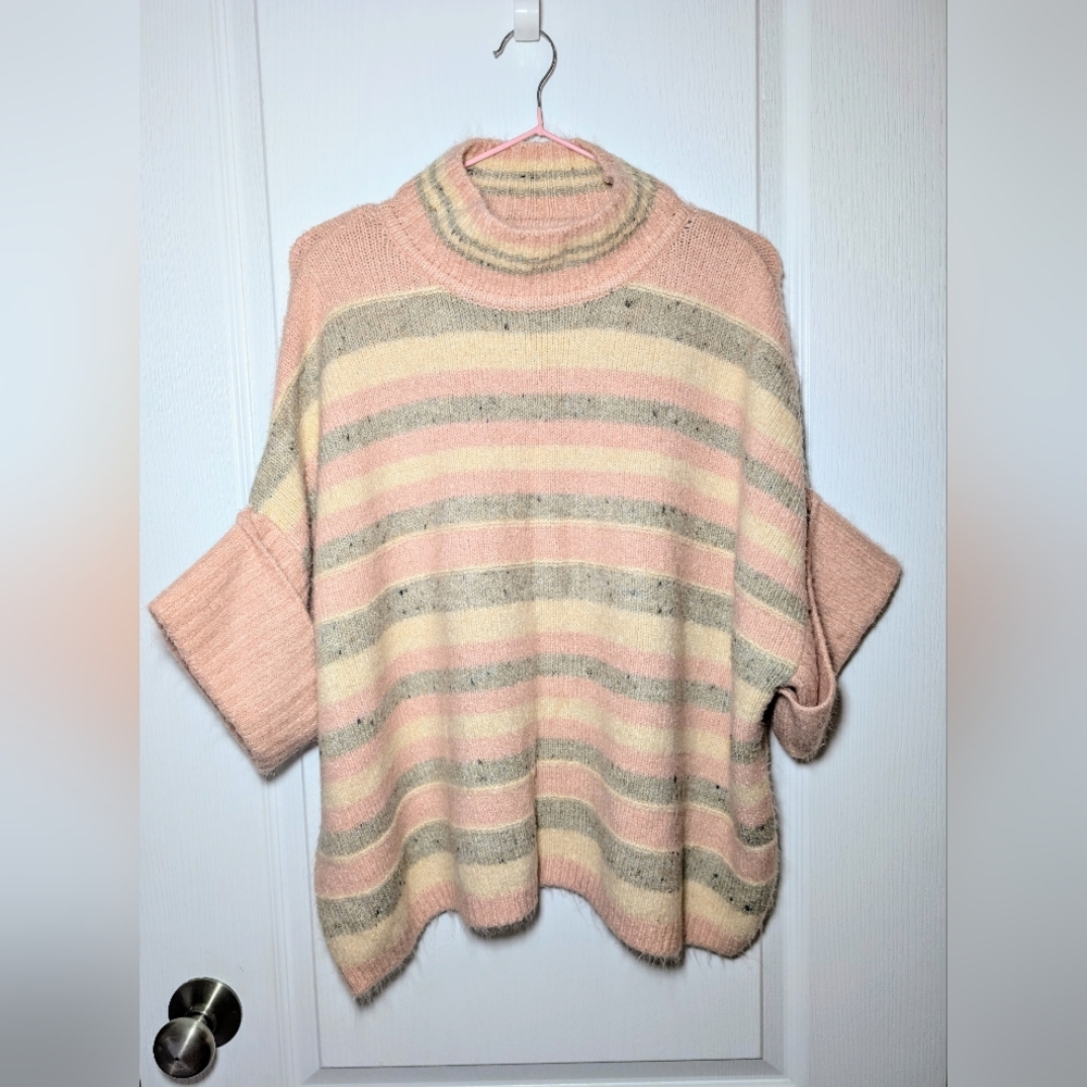 Striped Pink and Cream Women's Sweater